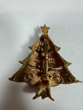 Green enamel Christmas tree brooch in Denholm & McKay jewelry box - thumbnail 4 of 6