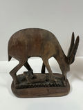Two wooden deer figurines (doe with fawn and standing stag) - thumbnail 2 of 4
