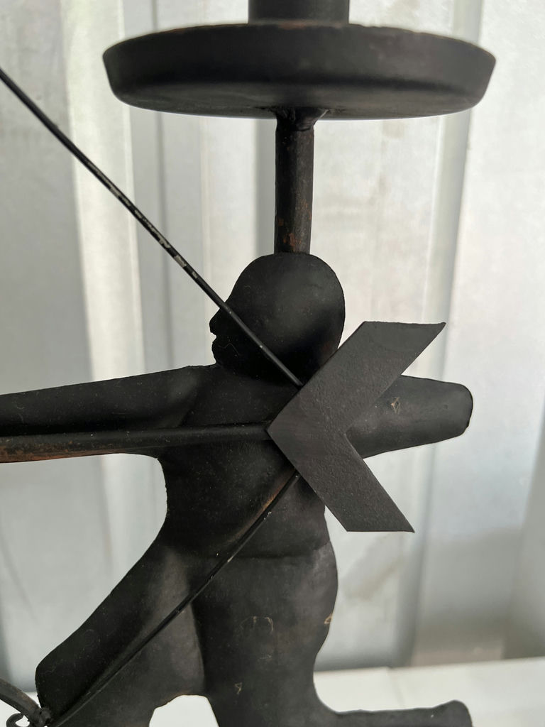 Metal archer silhouette sculpture on stand - image 2 of 3