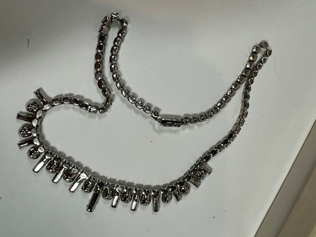 Rhinestone statement necklace - image 4 of 5