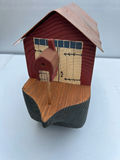 Wooden decorative Noah's Ark on a curved base with copper roof and mailboxes - thumbnail 3 of 4