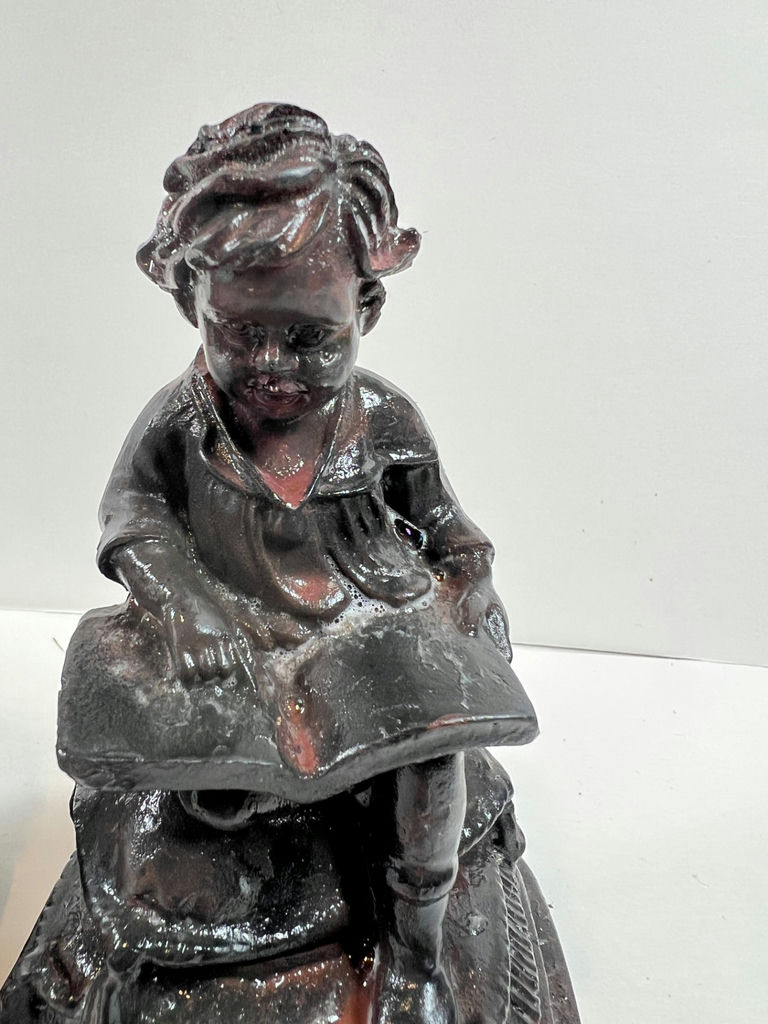Antique Bookends - Pair of seated child reading figurines - image 3 of 5