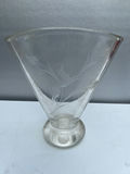 Unique Vintage Etched clear glass vase - thumbnail 3 of 4