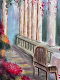 Two Chairs and Round Table on a Columned Terrace 35-1/2" x 30" - thumbnail 4 of 4