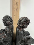 Antique Bookends - Pair of seated child reading figurines - thumbnail 5 of 5