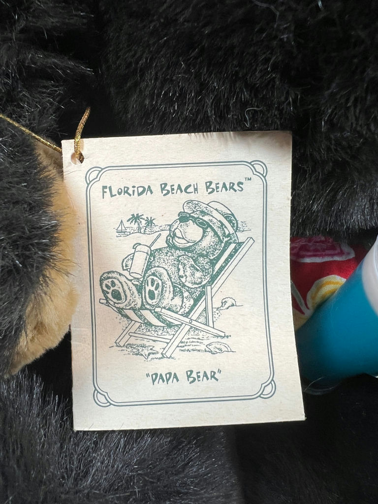 Florida Beach Bears plush bear with hat, sunglasses, and floral scarf - image 2 of 3