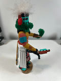 Gero Thomas "Mustard Green" Handcrafted painted wooden figurine with feathered headdress - thumbnail 4 of 5