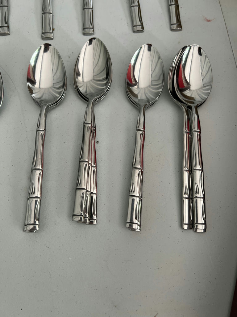 Silverware stainless set in wooden box - image 6 of 11