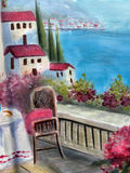 Two Chairs and Round Table on a Columned Terrace 35-1/2" x 30" - thumbnail 3 of 4