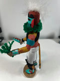 Gero Thomas "Mustard Green" Handcrafted painted wooden figurine with feathered headdress - thumbnail 3 of 5