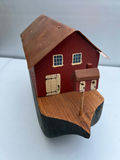 Wooden decorative Noah's Ark on a curved base with copper roof and mailboxes - thumbnail 1 of 4