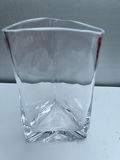 Heavy Clear Handblown glass triangular vase - thumbnail 2 of 4