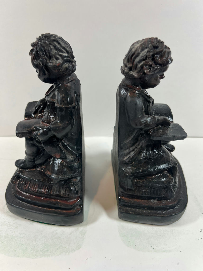 Antique Bookends - Pair of seated child reading figurines - image 4 of 5