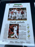Framed Boston Globe front pages commemorating the 2004 Red Sox World Series victory 16" x 8" - thumbnail 2 of 5