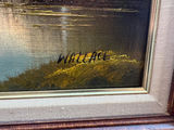 Landscape with Birch Trees and Mountains (signed Wallace) 27" x 23" - thumbnail 2 of 3