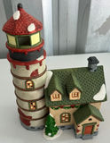 Heartland Valley Village Porcelain Lighted Lighthouse and House - thumbnail 1 of 6