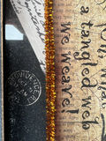 Halloween framed art with spiders and broom 12" x 9" - thumbnail 4 of 5