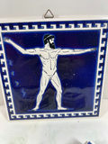 Blue Ceramic Tile and Two Matching Blue-Artwork Matchboxes - thumbnail 2 of 4