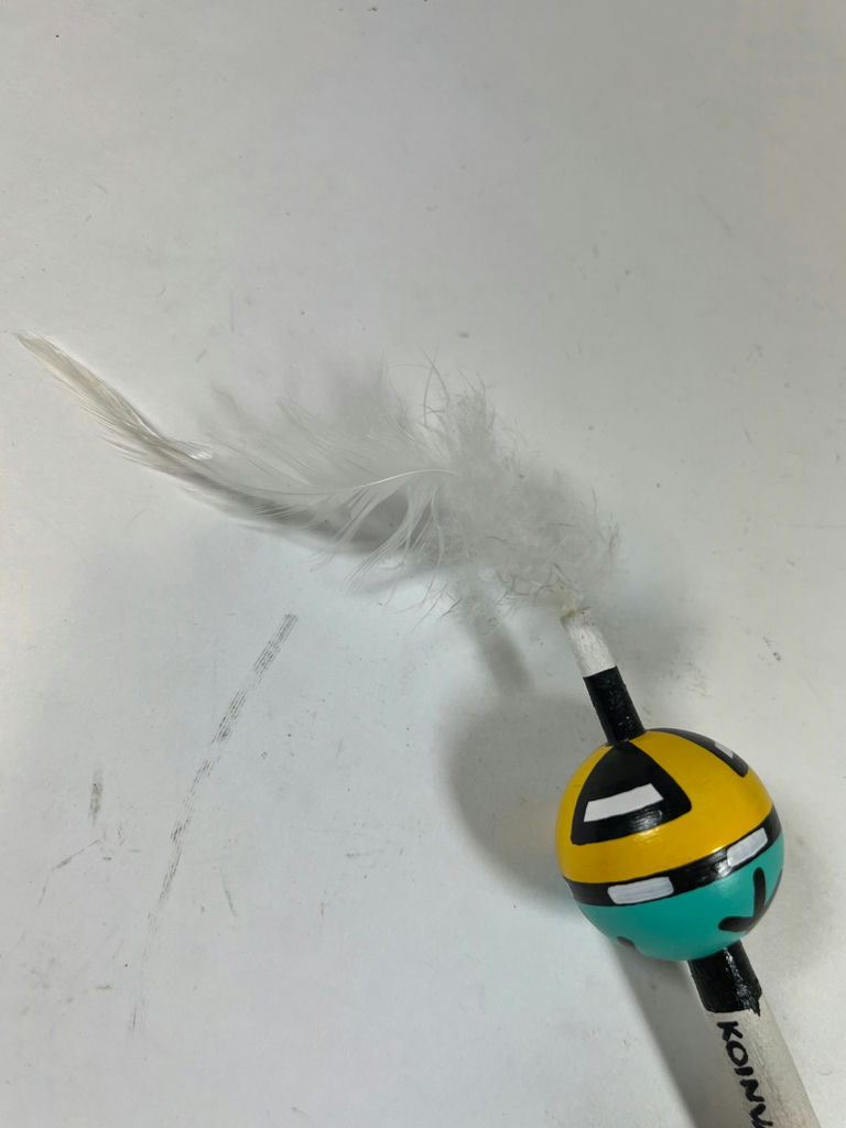Hopi feather wand with painted bead Artist is A Koinva - image 5 of 5