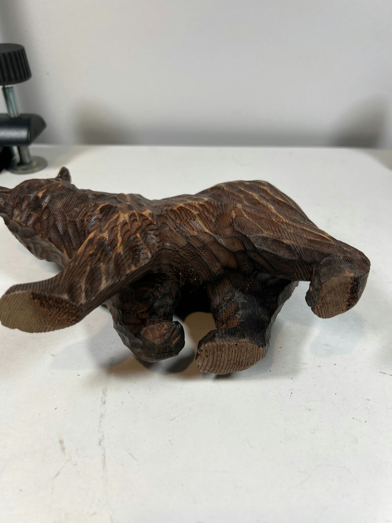 Carved wooden bear sculpture - image 4 of 4