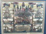 Eavenson Framed nautical scherenschnitte paper-cut artwork 22-1/4" x 19-1/4" - thumbnail 2 of 5