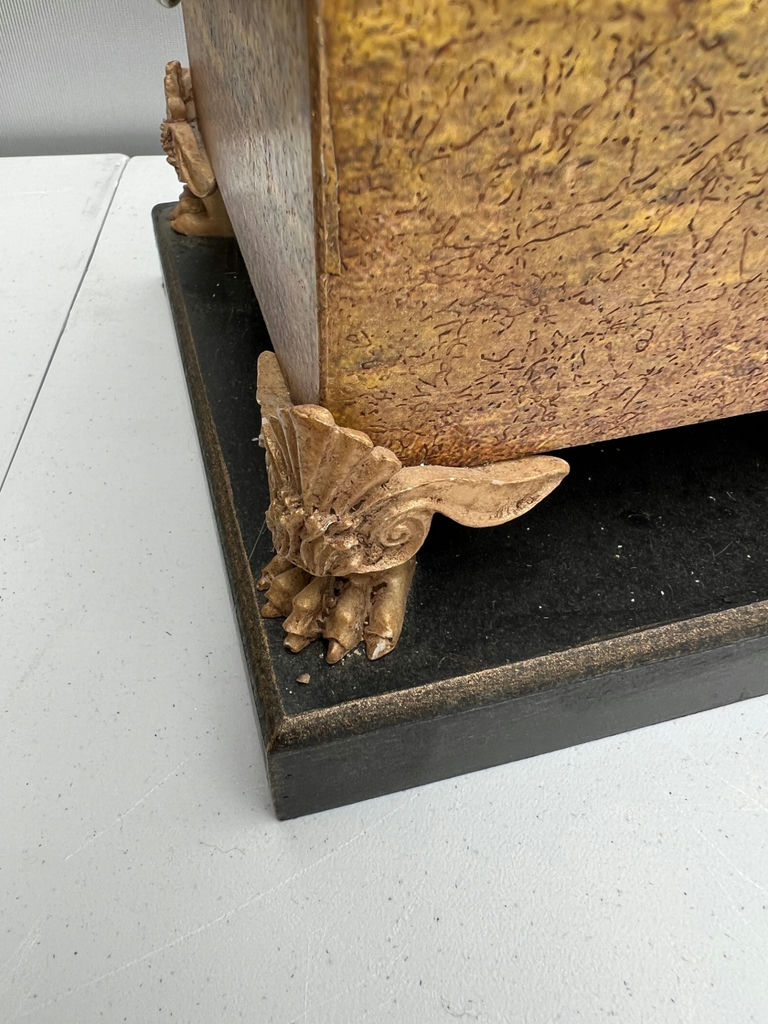 Tiger-themed decorative storage box with brass clasps and ornate feet - image 3 of 4