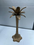 Brass palm tree sculptures (pair) candle holders - thumbnail 3 of 4