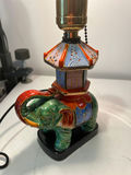 Colorful Ceramic Elephant Lamp with Lantern-Style Shade - thumbnail 4 of 5