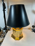 Gold-tone hexagonal table lamp with black shade - thumbnail 5 of 5