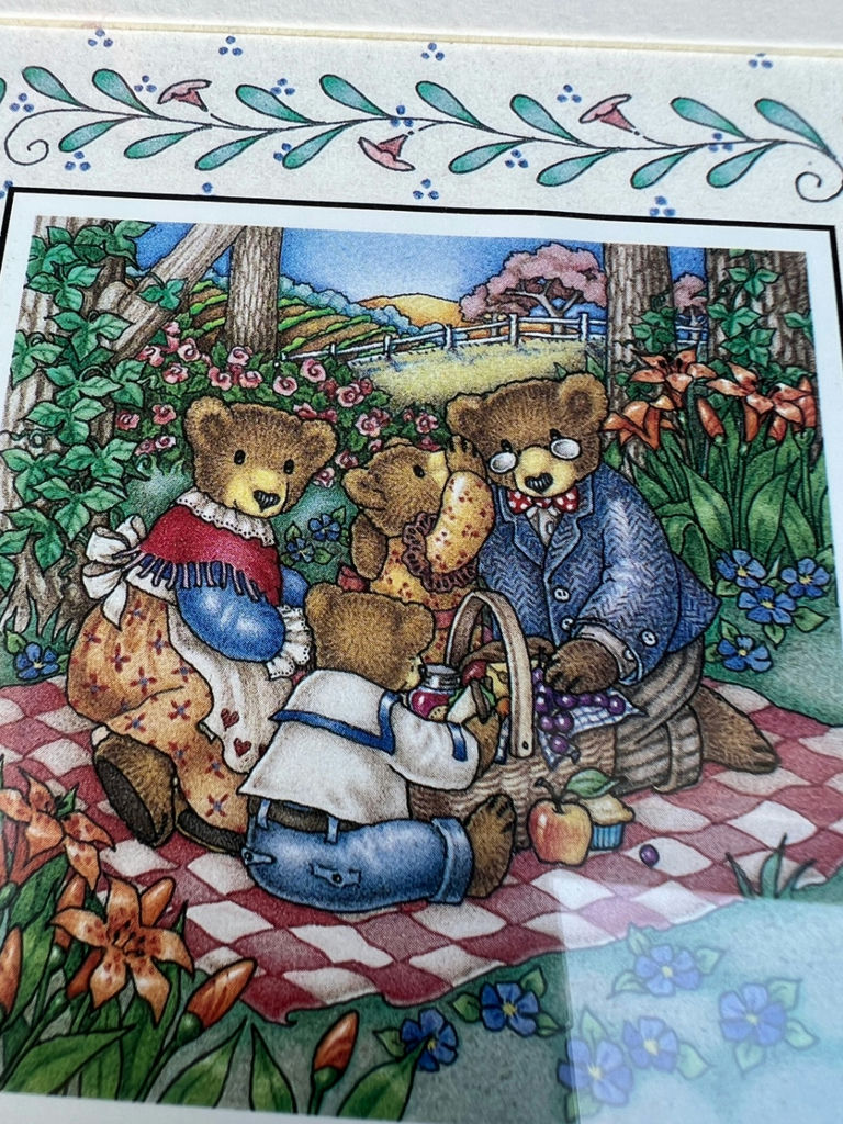 Teddy Bears Family Picnic Framed Print 9" x 9" - image 3 of 4