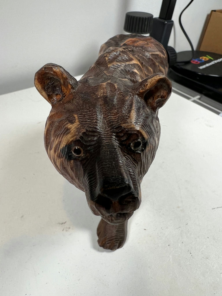Carved wooden bear sculpture - image 2 of 4