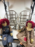 Raggedy Ann an Andy dolls with miniature wood chairs - thumbnail 4 of 5