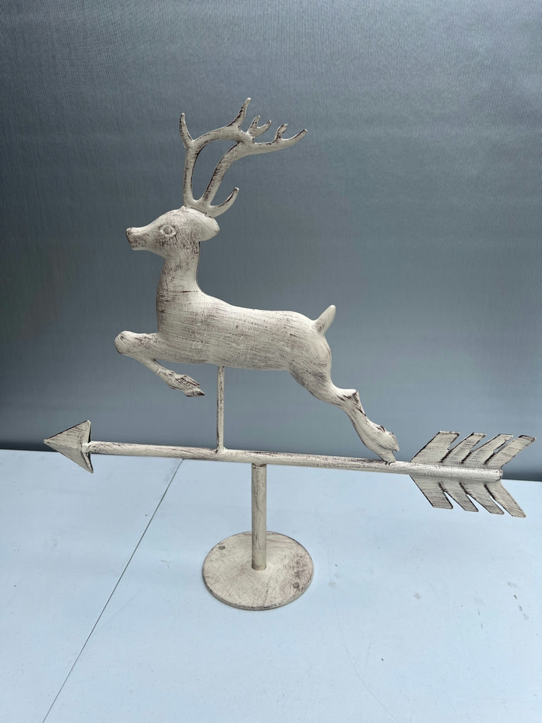 Metal deer weather vane sculpture - image 1 of 4