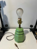 Green ceramic table lamp with lighthouse shade - thumbnail 2 of 4
