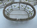 Set of three metal wire baskets with beaded trim - thumbnail 3 of 5