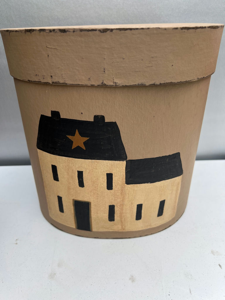 Decorative NESTING round storage boxes with home-themed artwork - image 2 of 7