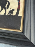 Framed Silhouette: Huntsman on Horseback with Dogs 10" x 10" - thumbnail 3 of 4