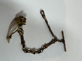 Vintage brass-tone bracelet with ivory tooth pendant - thumbnail 2 of 6