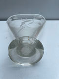 Unique Vintage Etched clear glass vase - thumbnail 4 of 4