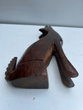 Heavy Solid Wood Mexican wooden carved howling Wolf sculpture - thumbnail 3 of 4