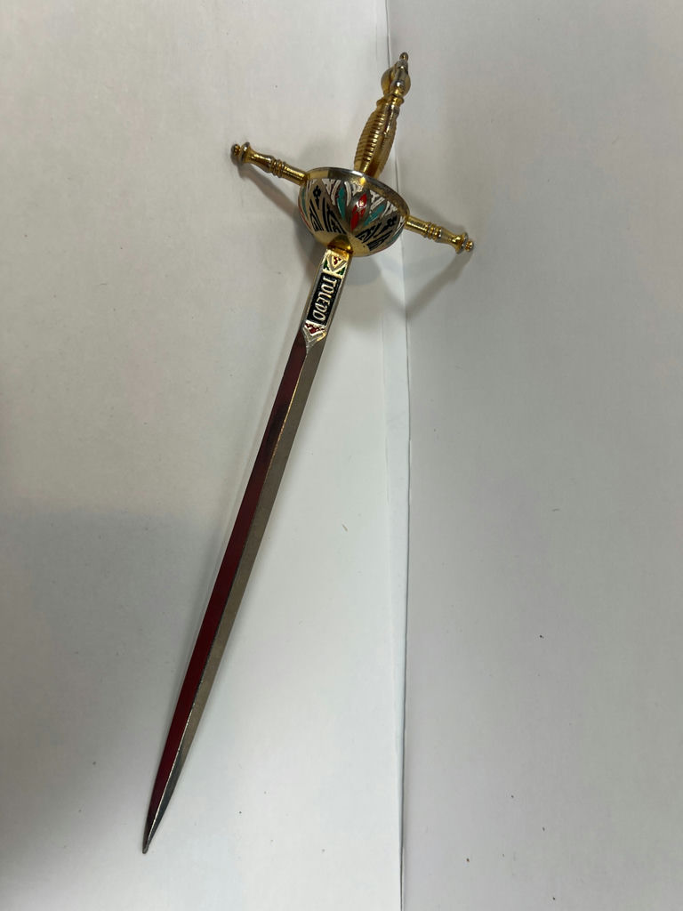 Decorative TOLEDO Spanish enamel-hilt sword paper opener - image 1 of 4