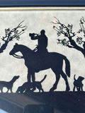 Framed Silhouette: Huntsman on Horseback with Dogs 10" x 10" - thumbnail 2 of 4