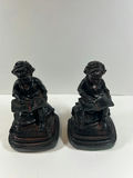 Antique Bookends - Pair of seated child reading figurines - thumbnail 1 of 5