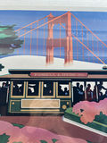 San Francisco Travel Poster with Cable Car and Bridge 21" X 21" - thumbnail 3 of 4