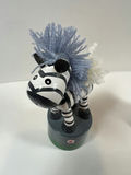 Three wooden FINGER PUPPETS animal figurines (zebra, lion, and dog) on painted bases - thumbnail 2 of 5