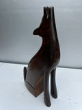 Heavy Solid Wood Mexican wooden carved howling Wolf sculpture - thumbnail 1 of 4