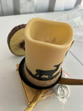 Rustic deer silhouette candle with antler wall mount - thumbnail 2 of 3