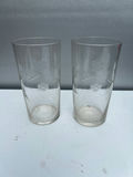 Etched floral glass tumblers in a decorative metal caddy - thumbnail 4 of 4