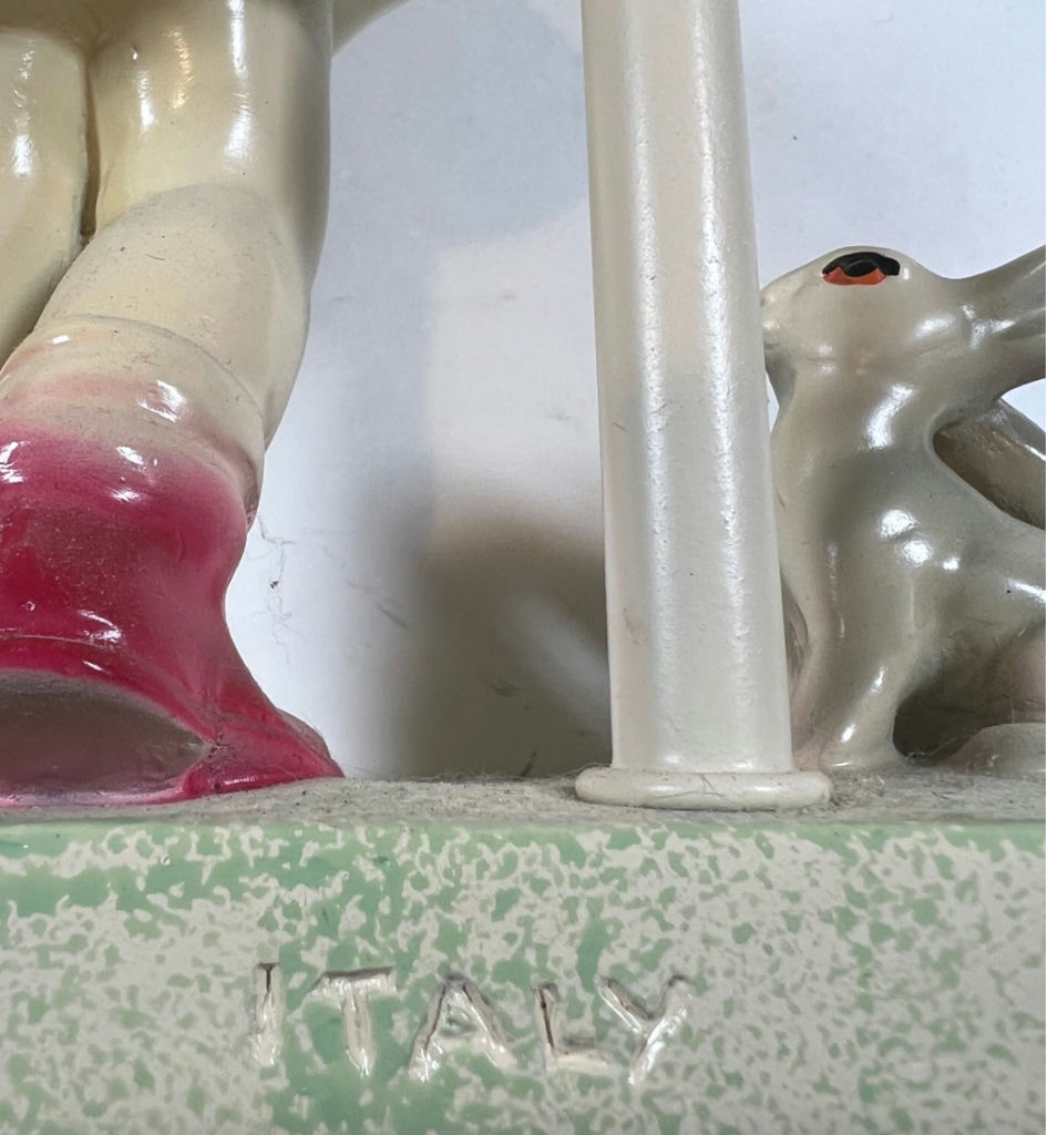 Italian porcelain table lamp with girl figurine and rabbit - image 5 of 5