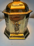 Gold-tone hexagonal table lamp with black shade - thumbnail 2 of 5